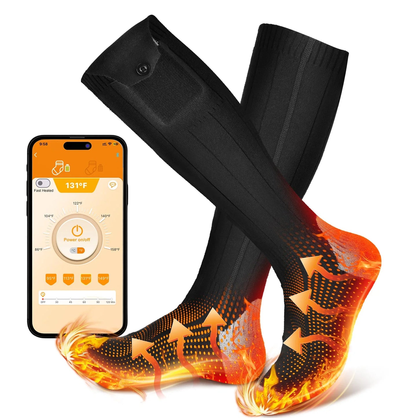 ThermoSync™ Ultra: 16 - Hour Smart App Heated Insoles with Independent Foot Control (Cut - to - Fit) - Pandara Link