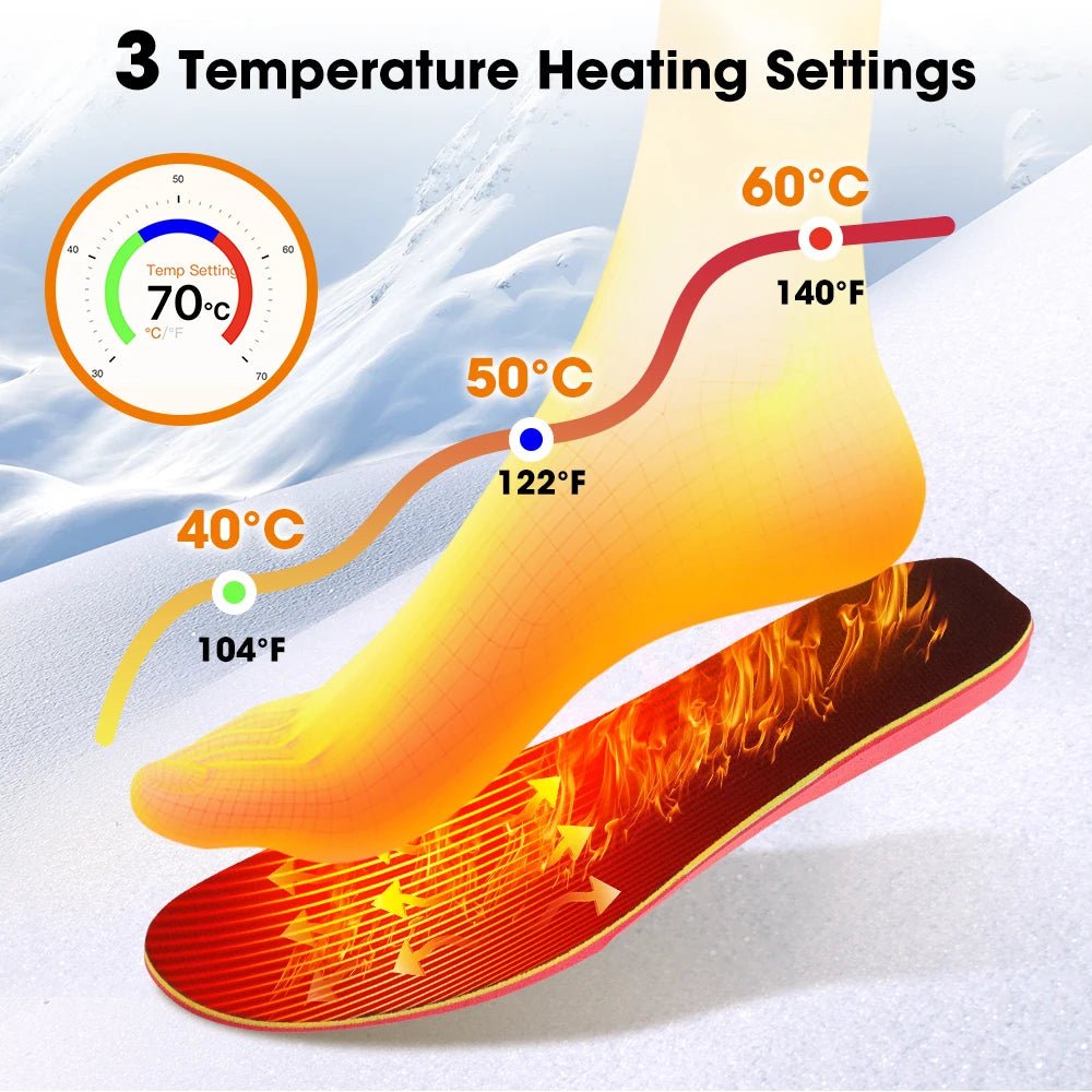 ThermoSync™ Ultra: 16 - Hour Smart App Heated Insoles with Independent Foot Control (Cut - to - Fit) - Pandara Link